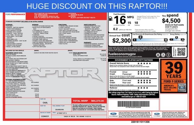 2017 Ford F-150 Raptor