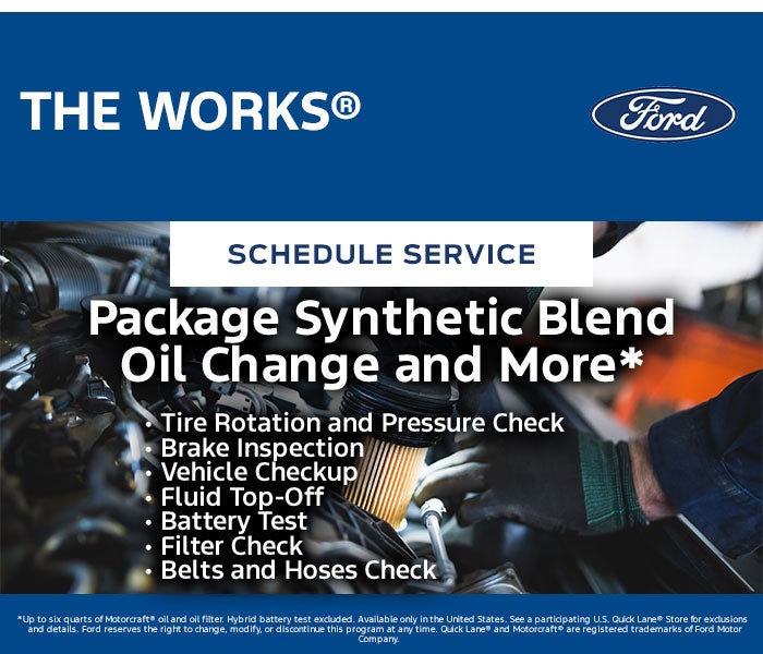 The Works® Package Synthetic Blend Oil Change and More